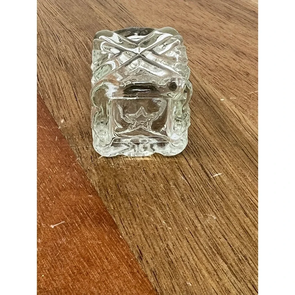 Set of‎ 6 Vintage Square Glass Salt Pepper Shakers with Metal Lids