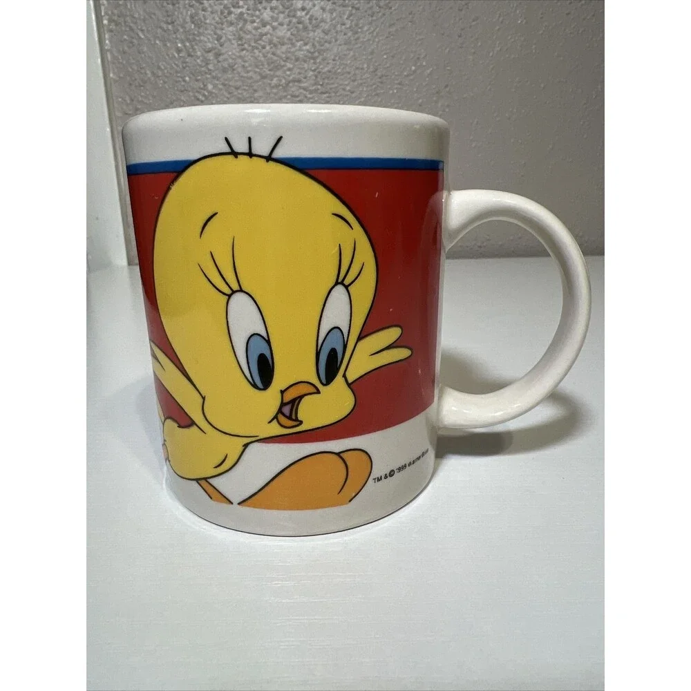 Vtg 1999 Tweety Bird Looney Tunes Ceramic Mug Warner Brothers Collectible Gibson