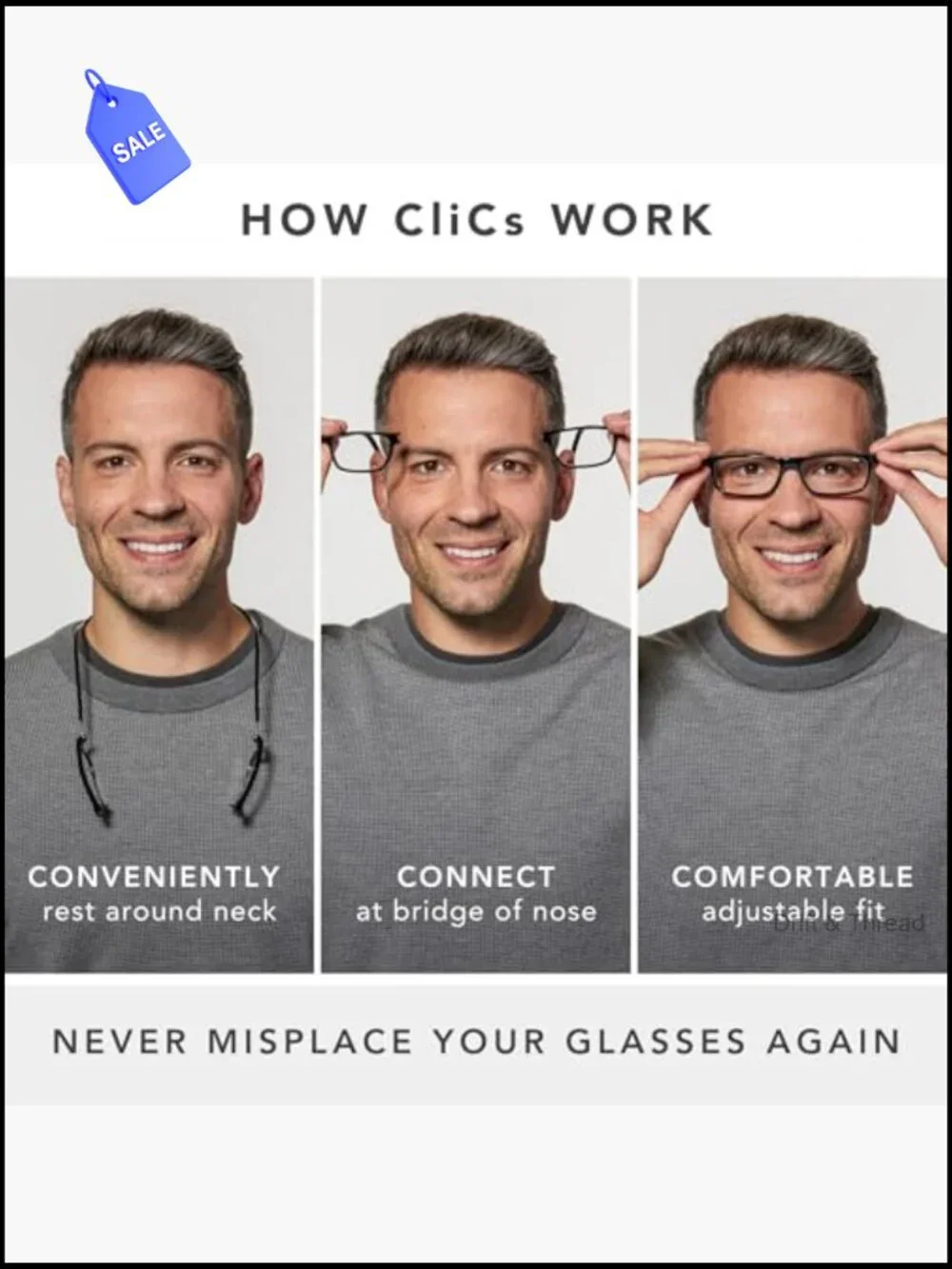Magnetic Reading Glasses for Men or Women, Computer Readers, Original