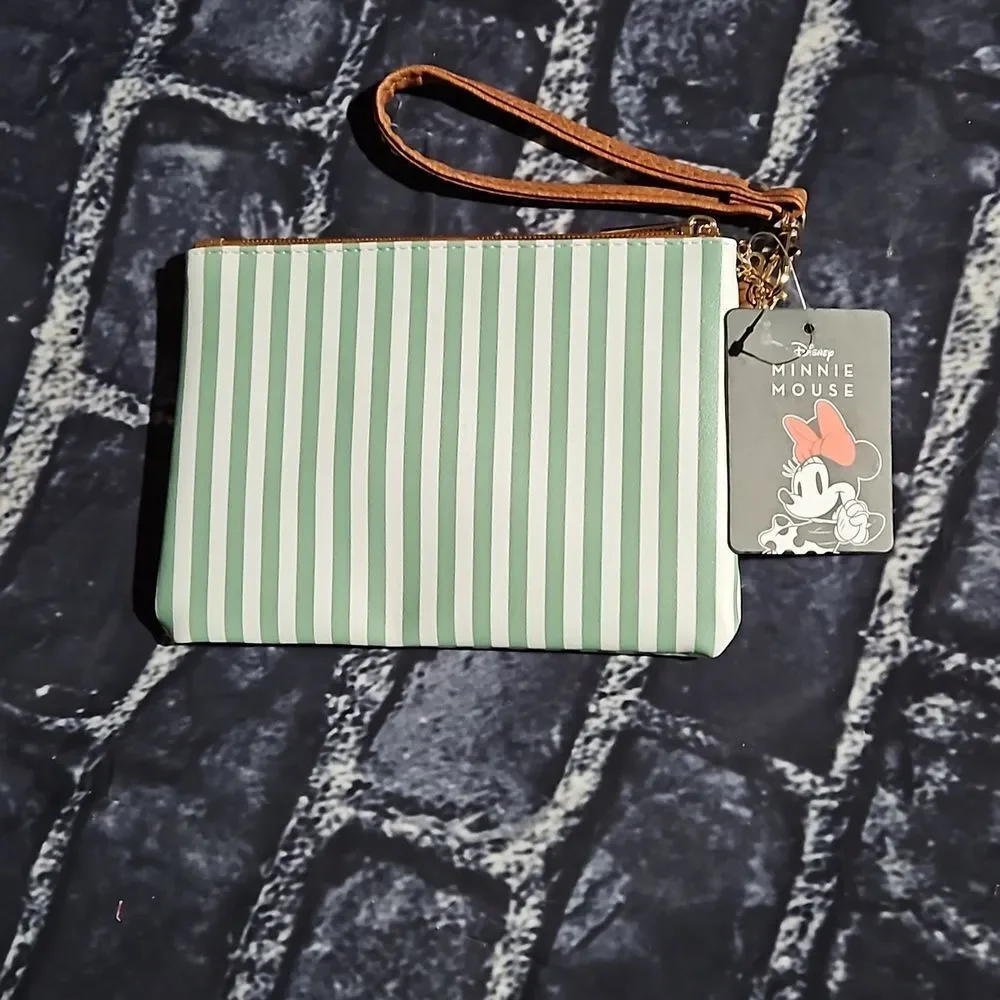 Disney 🎁 Minnie Mouse Floral and Green Striped Wrislet