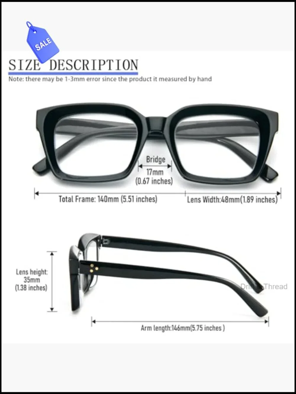 3 Pack Retro Oversized Square Blue Light Blocking Reading Glasses