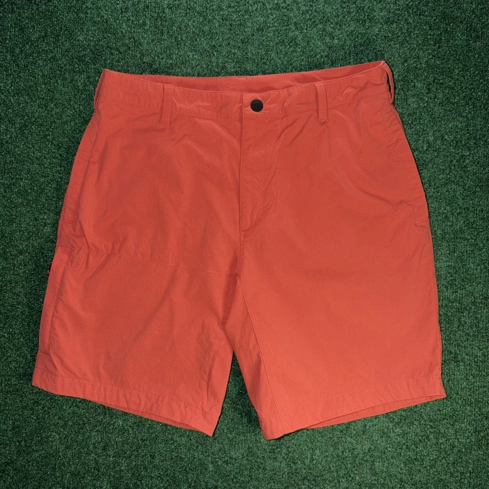 The North Face Shorts Mens 34 Orange Cargo Hiking Outdoor Utility Stretch EUC
