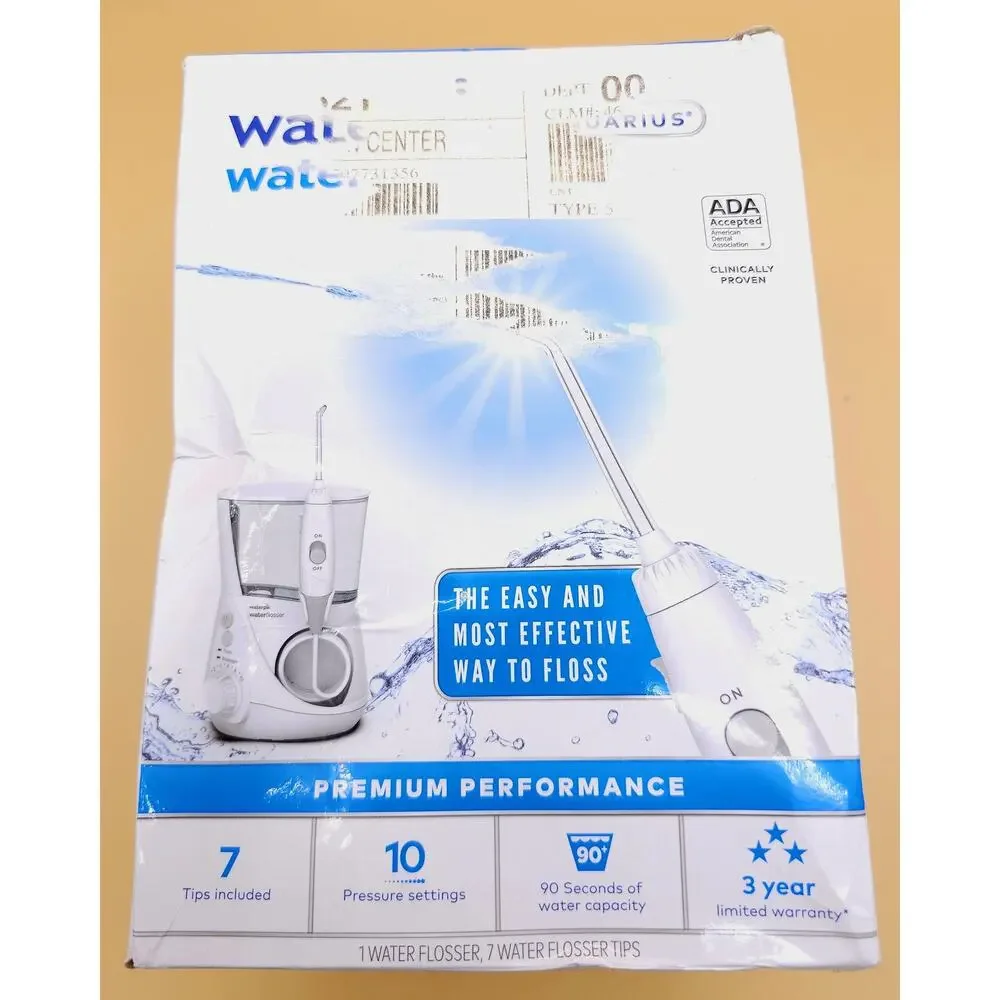 Waterpik Aquarius Water Flosser 10 Pressure Settings 7 Tips 90 Seconds WP-660