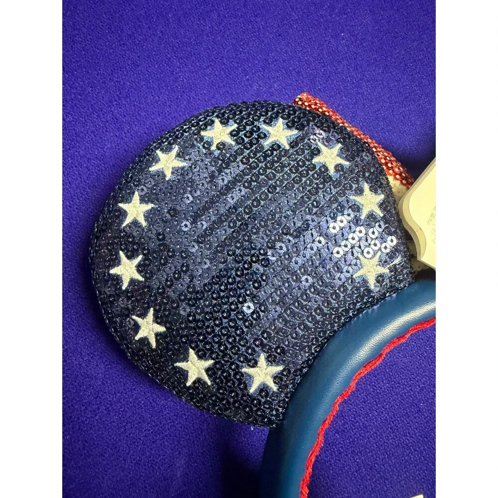 2026 Disney Parks Americana America Sequin Mickey Minnie Mouse Ear Headband New