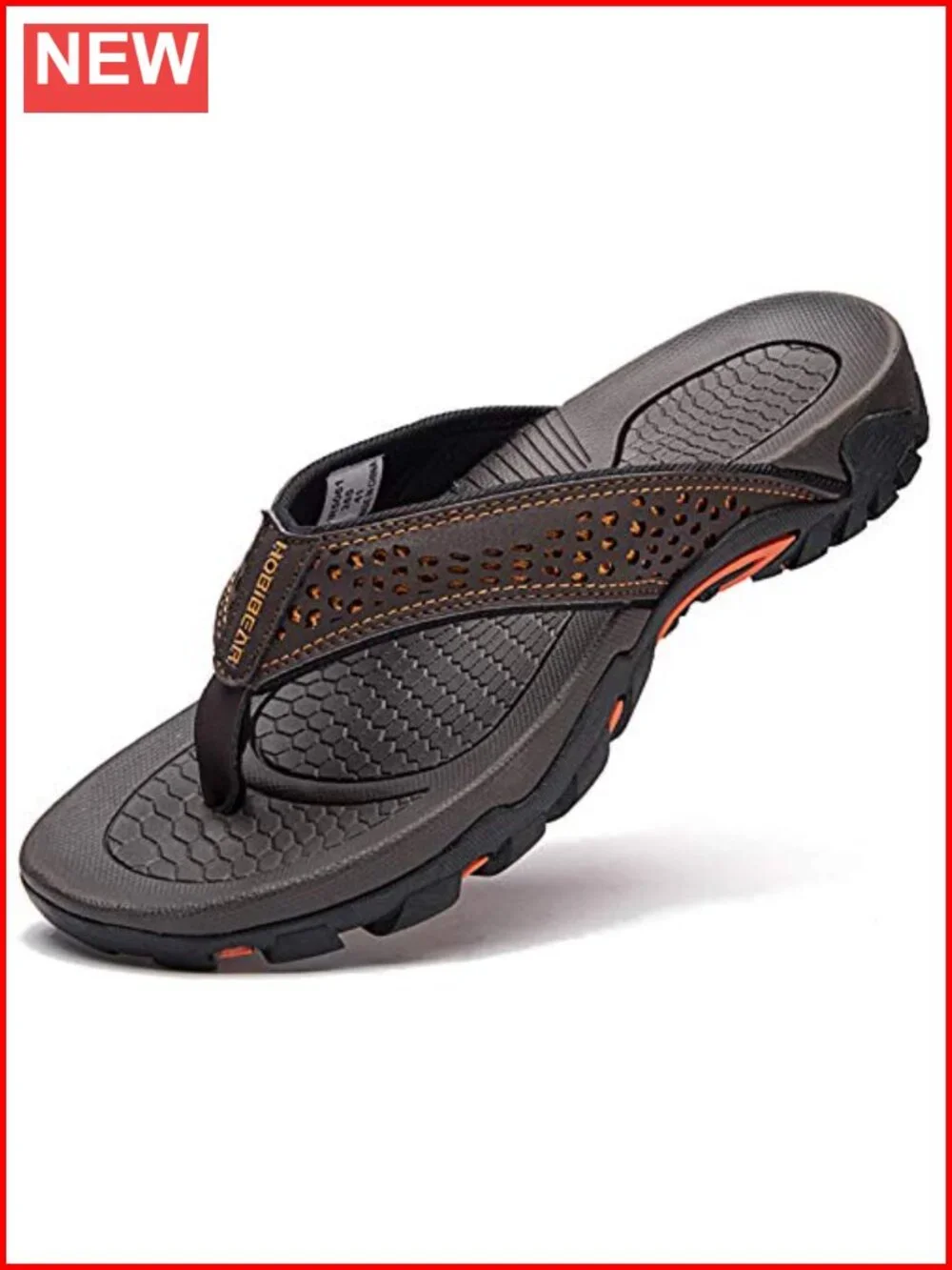 Men's Flip Flop Sandals with Arch Support, Slip Resistant, Outdoor Casual