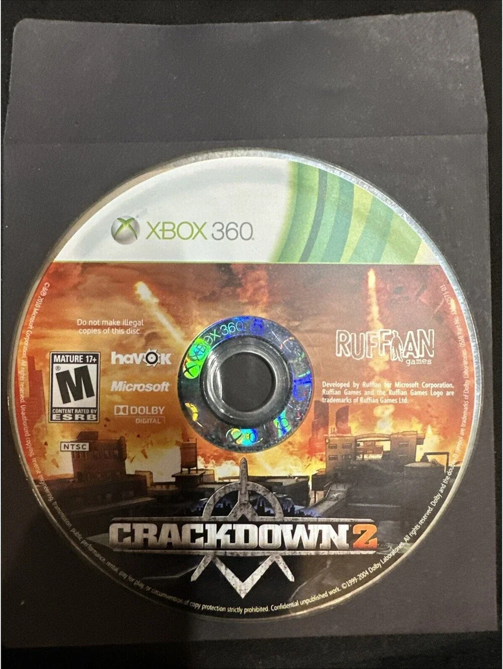Microsoft Crackdown 2 Xbox 360 M NTSC-U/C (US/Canada) Game Disc Only