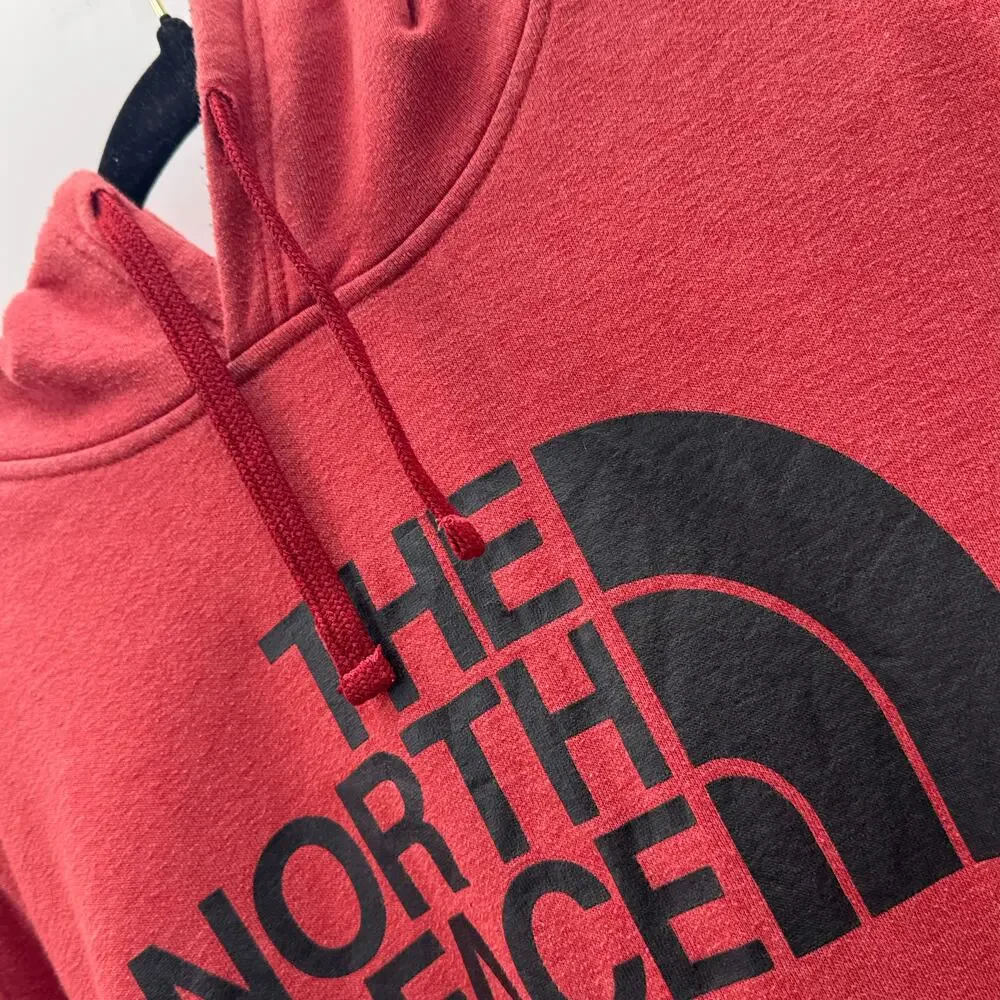 The North Face Hoodie Mens Large Red Pullover Sweatshirt Logo Casual Soft Fleece