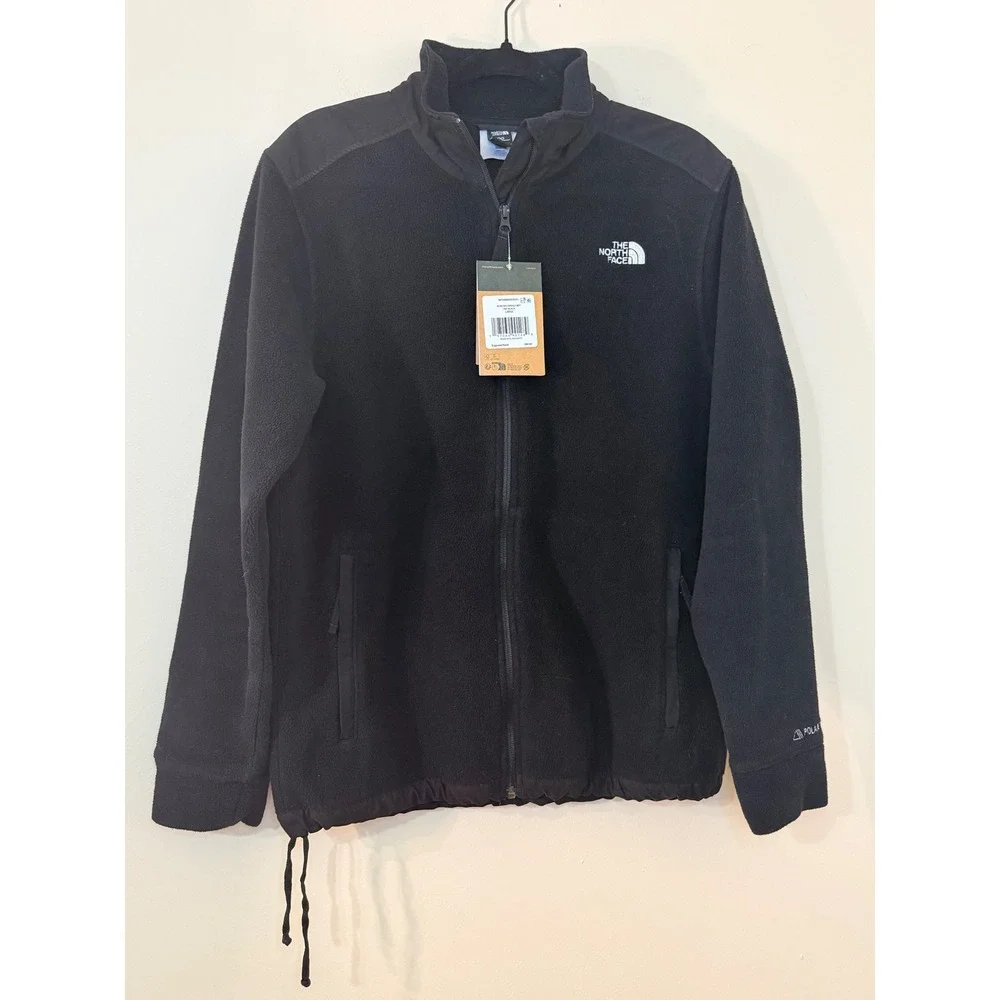 The North Face Mens Circular Design Fleece Jacket Black Full Zip