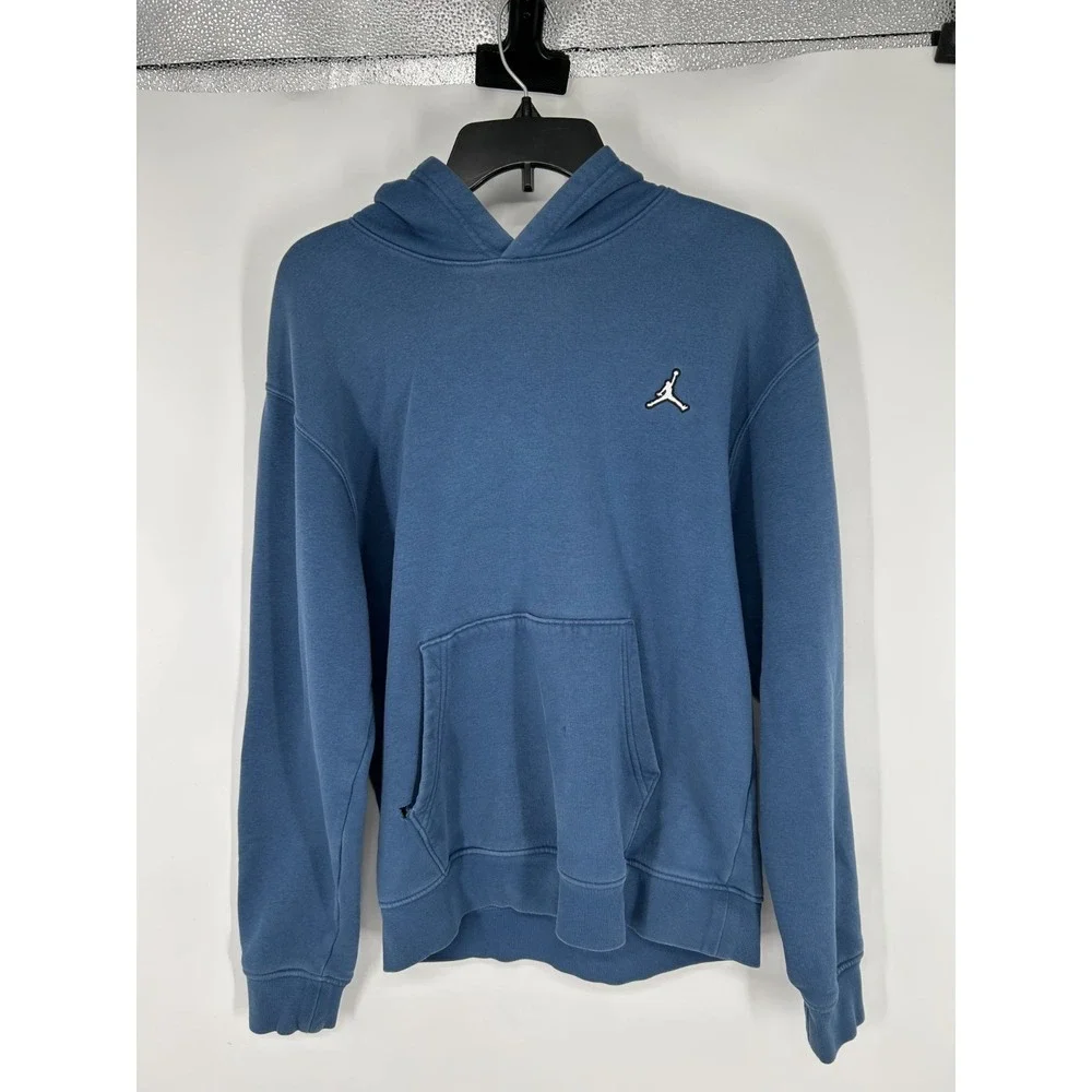 Jordan Essentials Pullover Hoodie Mens Small Jumpman Logo Blue Fleece DQ7466-493
