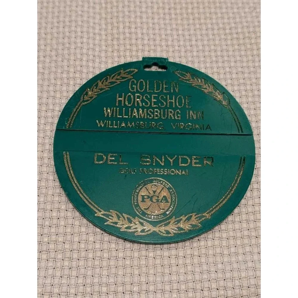 Golden Horseshoe Inn Williamsburg VA Del Snyder PGA‎ Golf Bag Tag