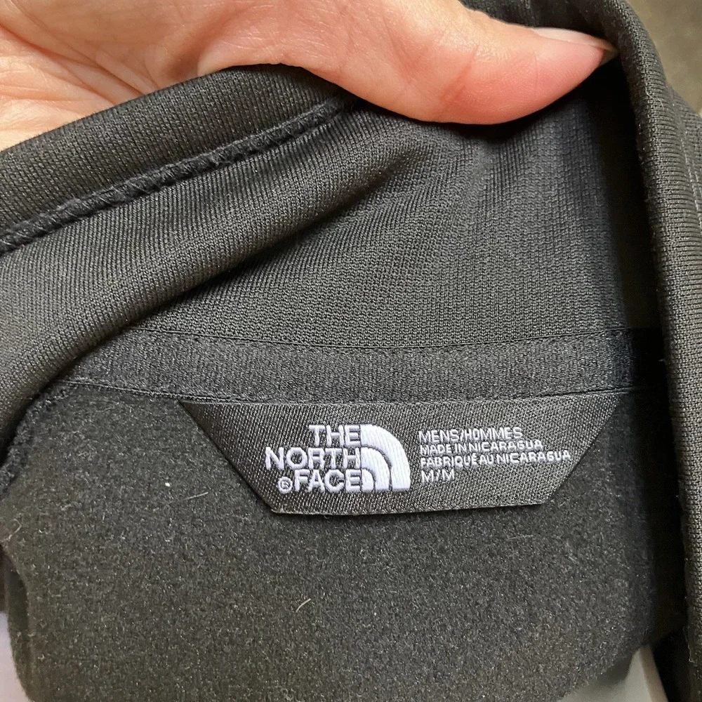 The North Face Jacket‎ Men's Size Medium Black Polyester Collared Zip Up