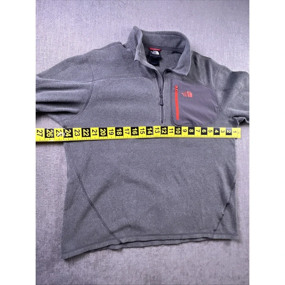 The North Face Fleece 1/4 Zip Men's L Gray Lightweight Chest Pocket‎ Hiking Logo