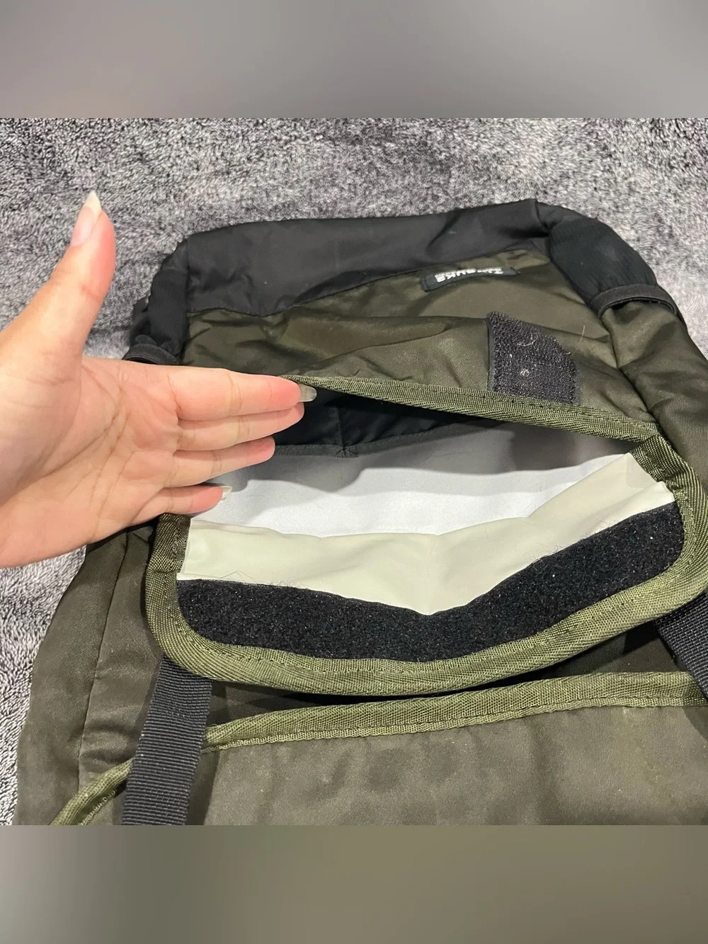 Timbuk2 Grid backpack army green and black colorway