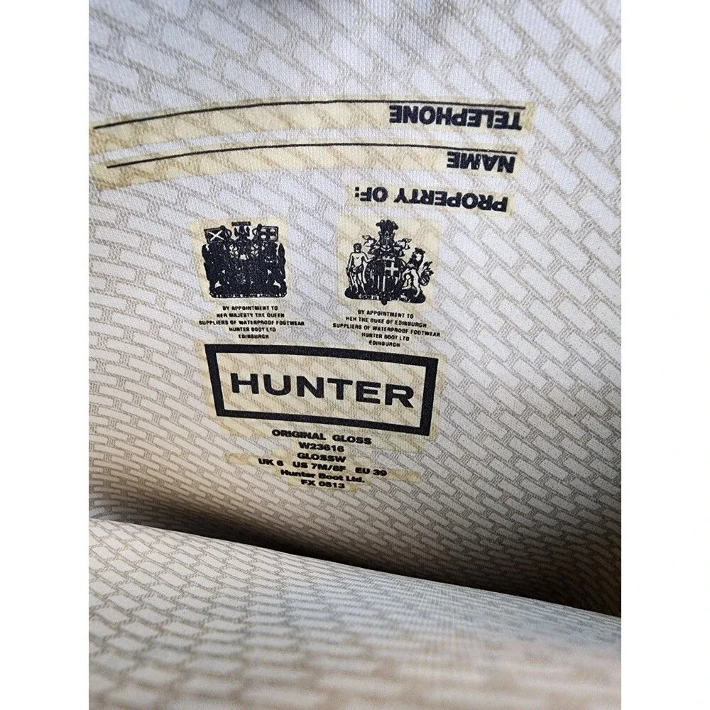 Hunter Sz 7 Mens 8 Womens Unisex Black Rubber Rain‎ Boots W23616