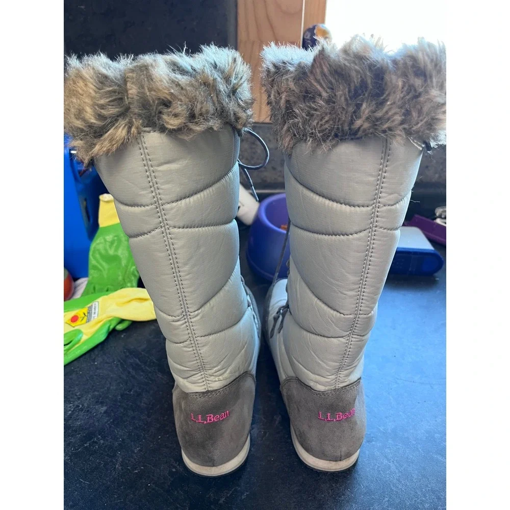 LL Bean Carabassett Boots Waterproof TEK2.5 Faux Fur‎ Snow Boots Womens 8
