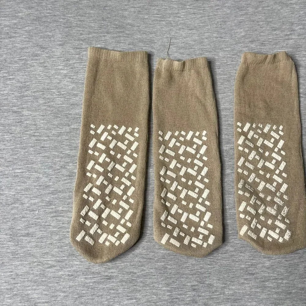 McKesson Unisex Solid Tan Ankle Socks 4 PCS. Set