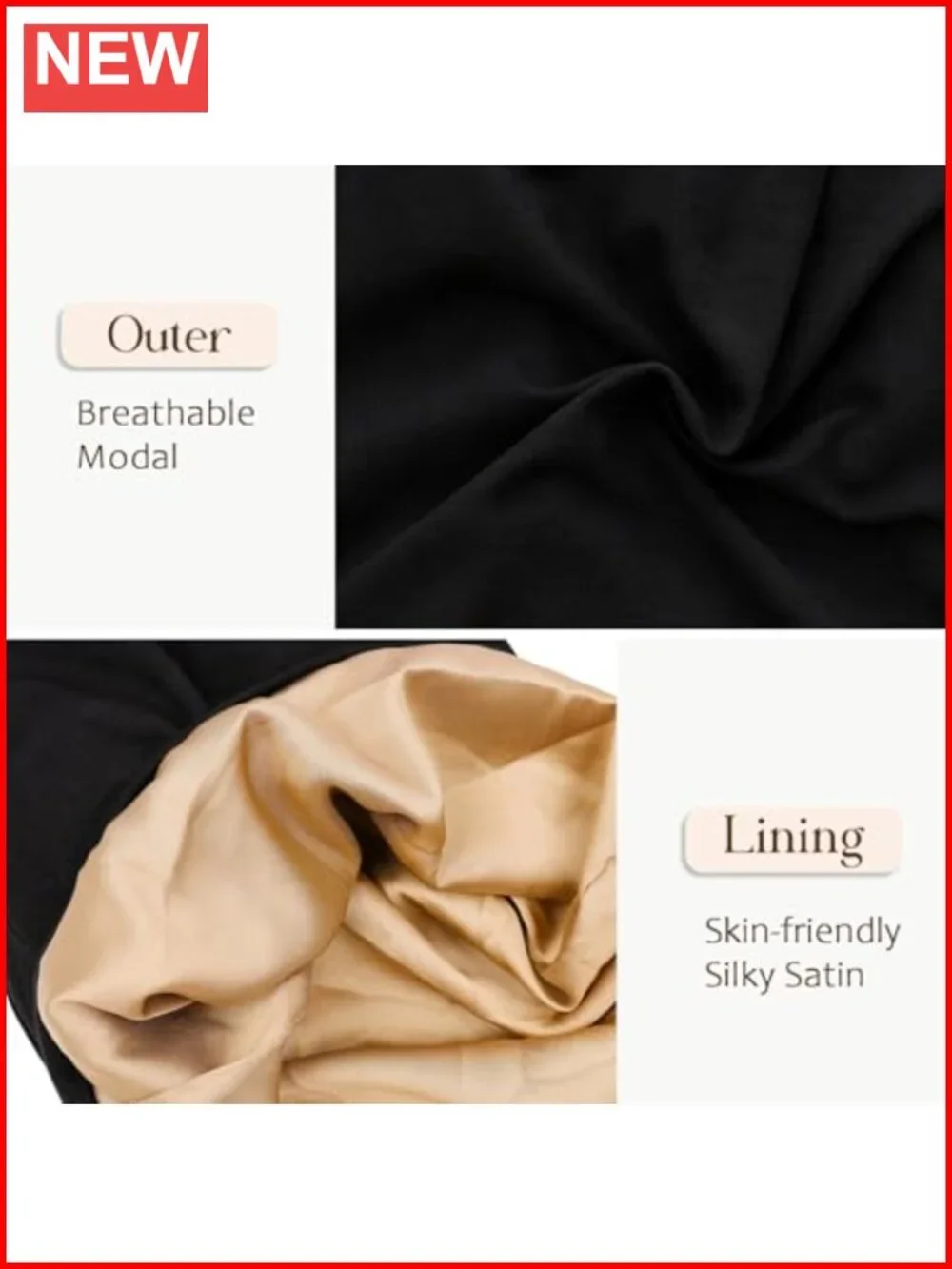 Adjustable Silk Hair Bonnet for Sleeping, Satin Lined Sleep Cap