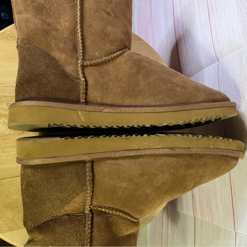 Toggle 2 Button Short Cozy Warm Sheepskin Boots Size 7‎