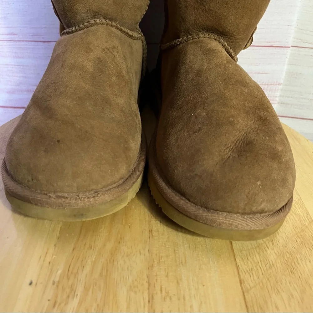 Toggle 2 Button Short Cozy Warm Sheepskin Boots Size 7‎