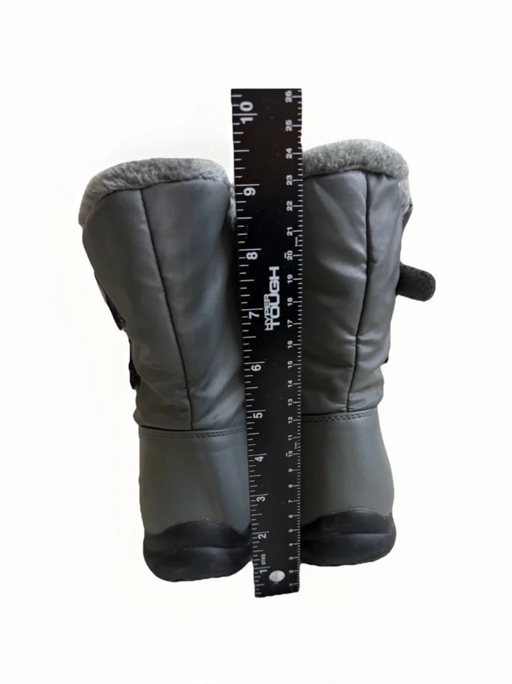 Totes Grey Faux Fur Lined Winter Boots Size 11M Utility Cabincore Minimalist