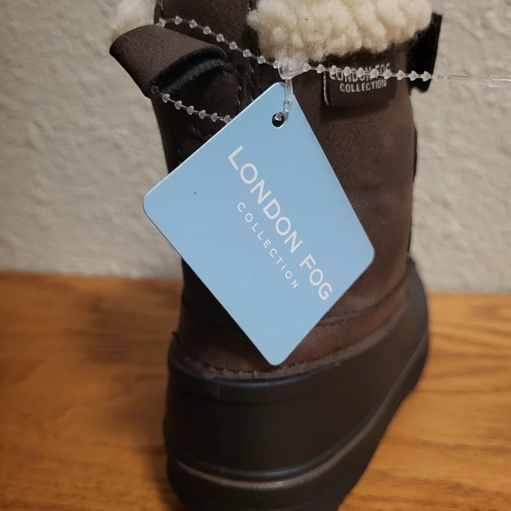 NWT London Fog Collection Brown & Black Lil Oxford Boots Size 9