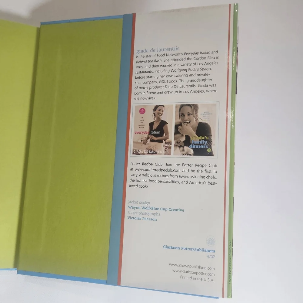 Giada‎ De Laurentiis Everyday Pasta Food Network Kitchen Recipe Book Hardcover