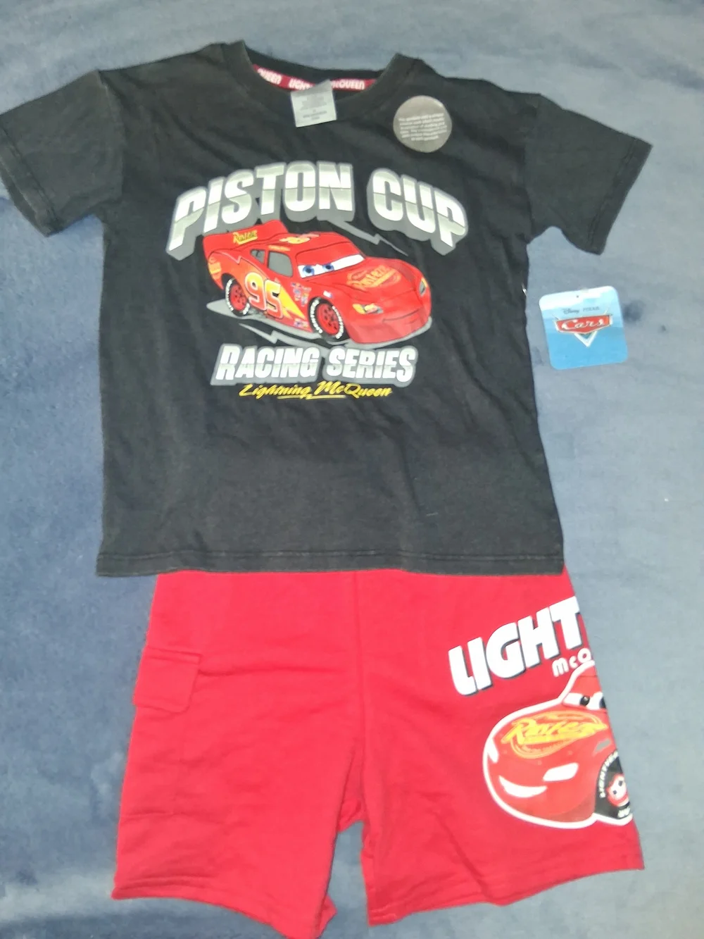 NWT Disney Pixar Cars Lightning McQueen 2pc Summer Set Toddler Size 5T