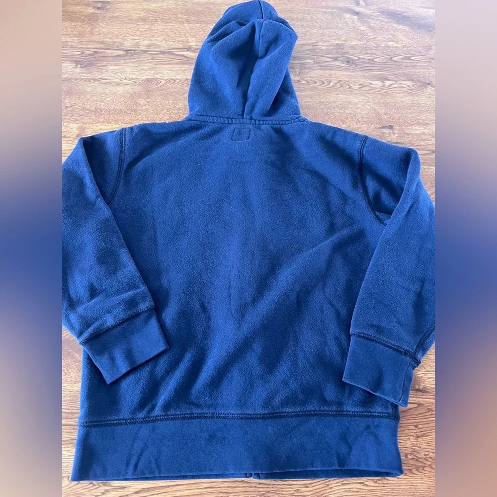 GAP Kids navy zip hoodie with patches size 8