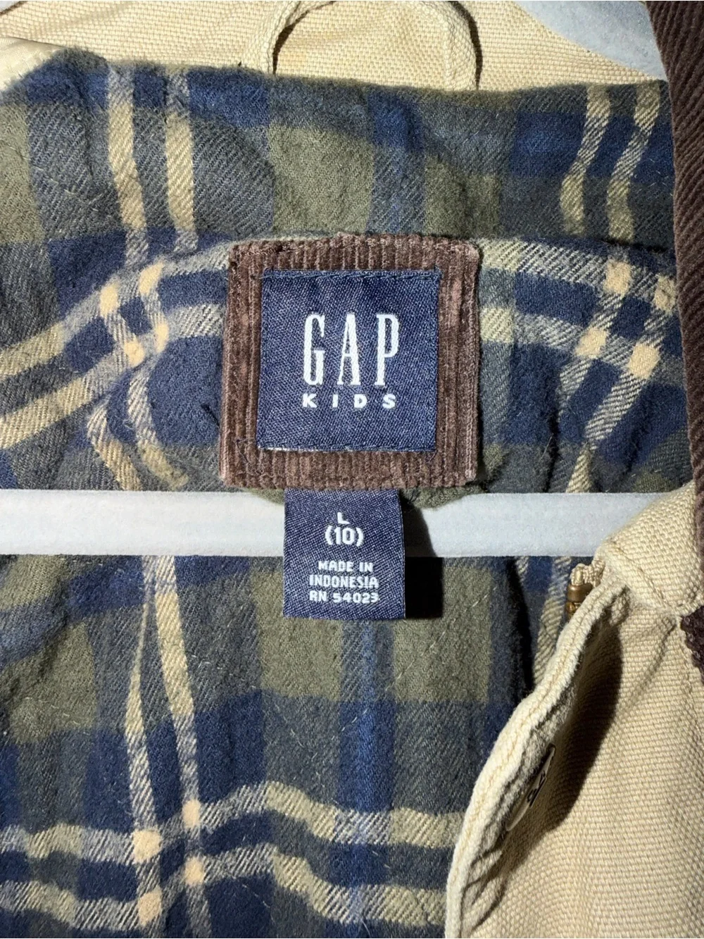 GAP Kids Tan Field Jacket with Brown Corduroy Collar