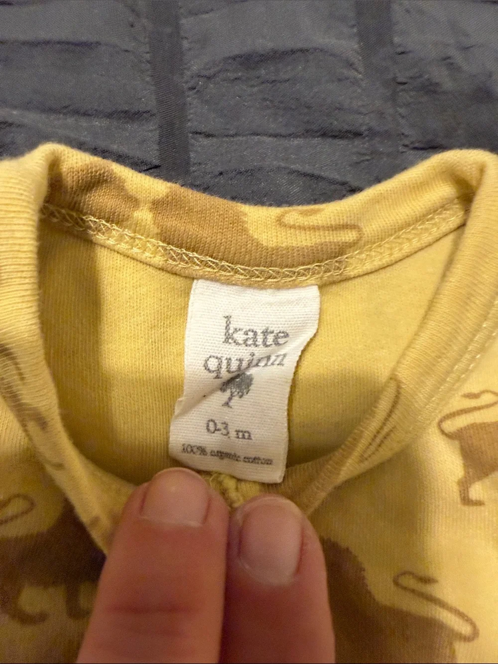 kate quinn Mustard Yellow Lion Print Baby Romper & Pointed Hat Set