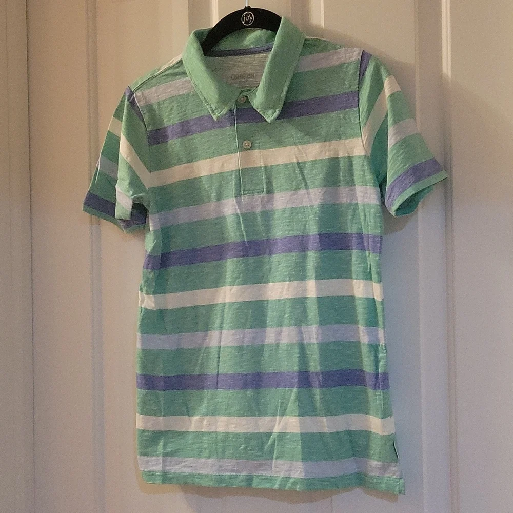 Osh kosh green striped polo 14