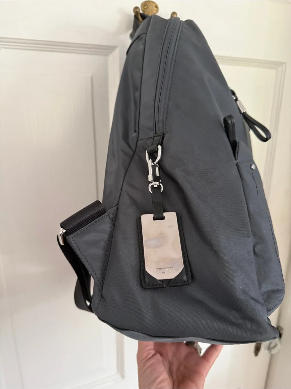 Tumi Gray Nylon Laptop Backpack with Front Pocket