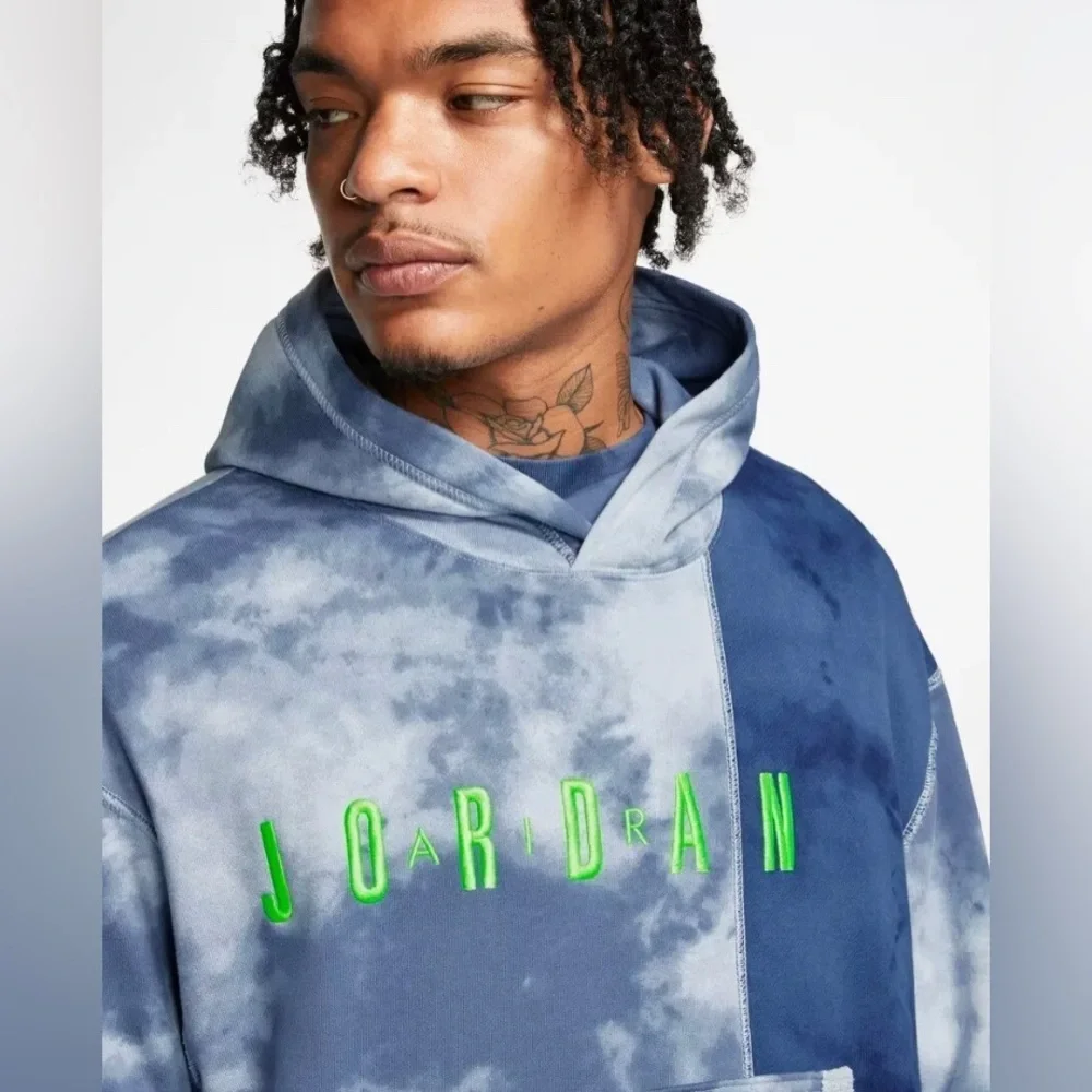 AIR JORDAN Sportswear DNA Pull-Over Hoodie CJ0226-406 Blue/Green Men’s‎ S…