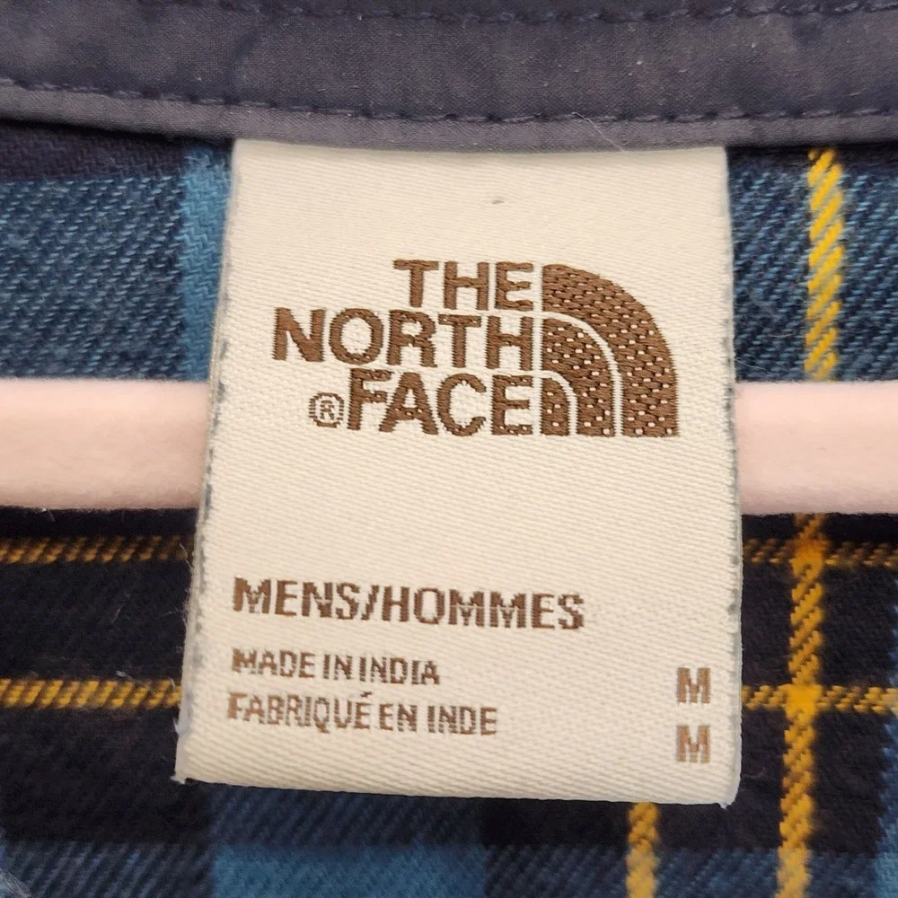 The North Face Men's Plaid Cotton Flannel Button Up Outdoor Hiking Shirt Size M