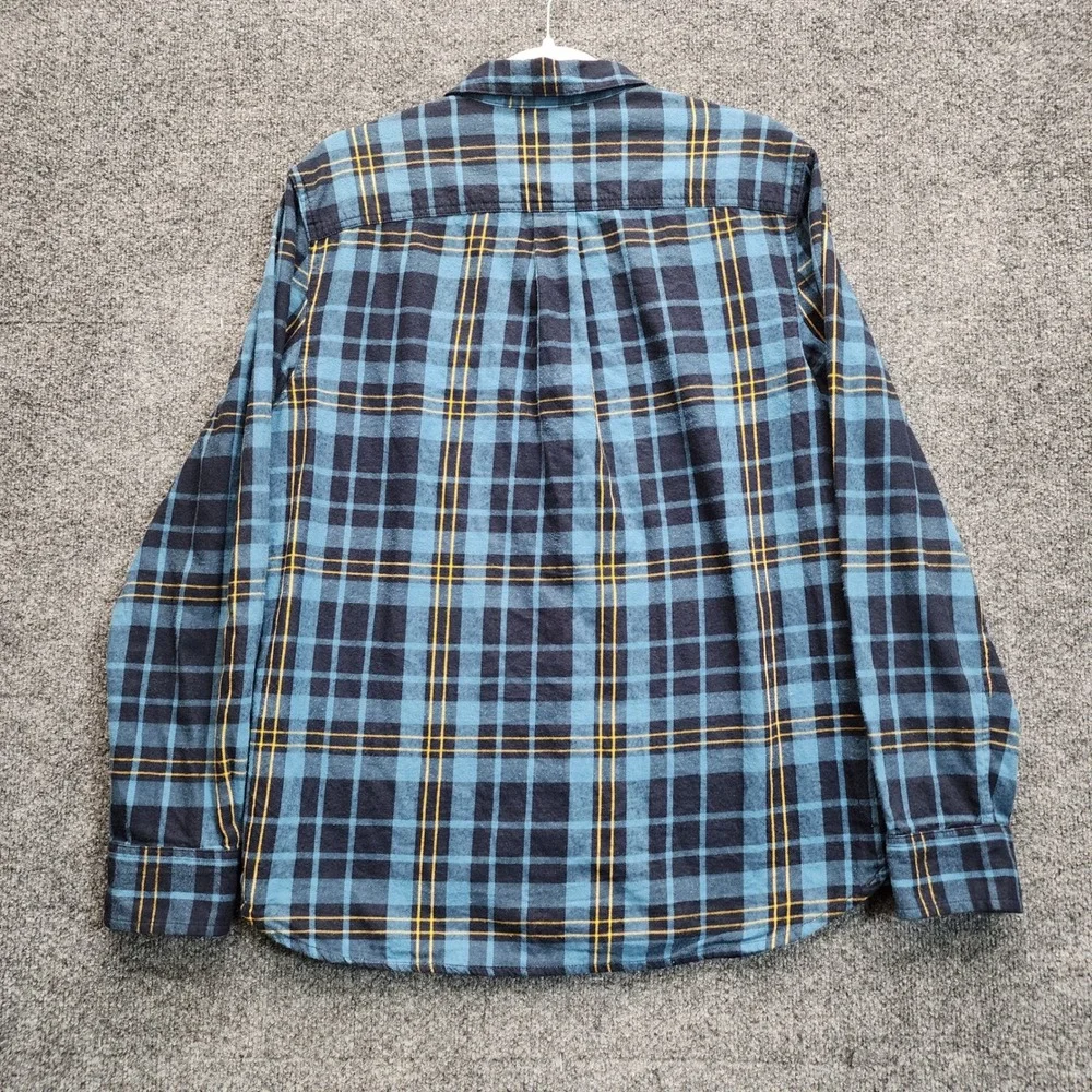 The North Face Men's Plaid Cotton Flannel Button Up Outdoor Hiking Shirt Size M