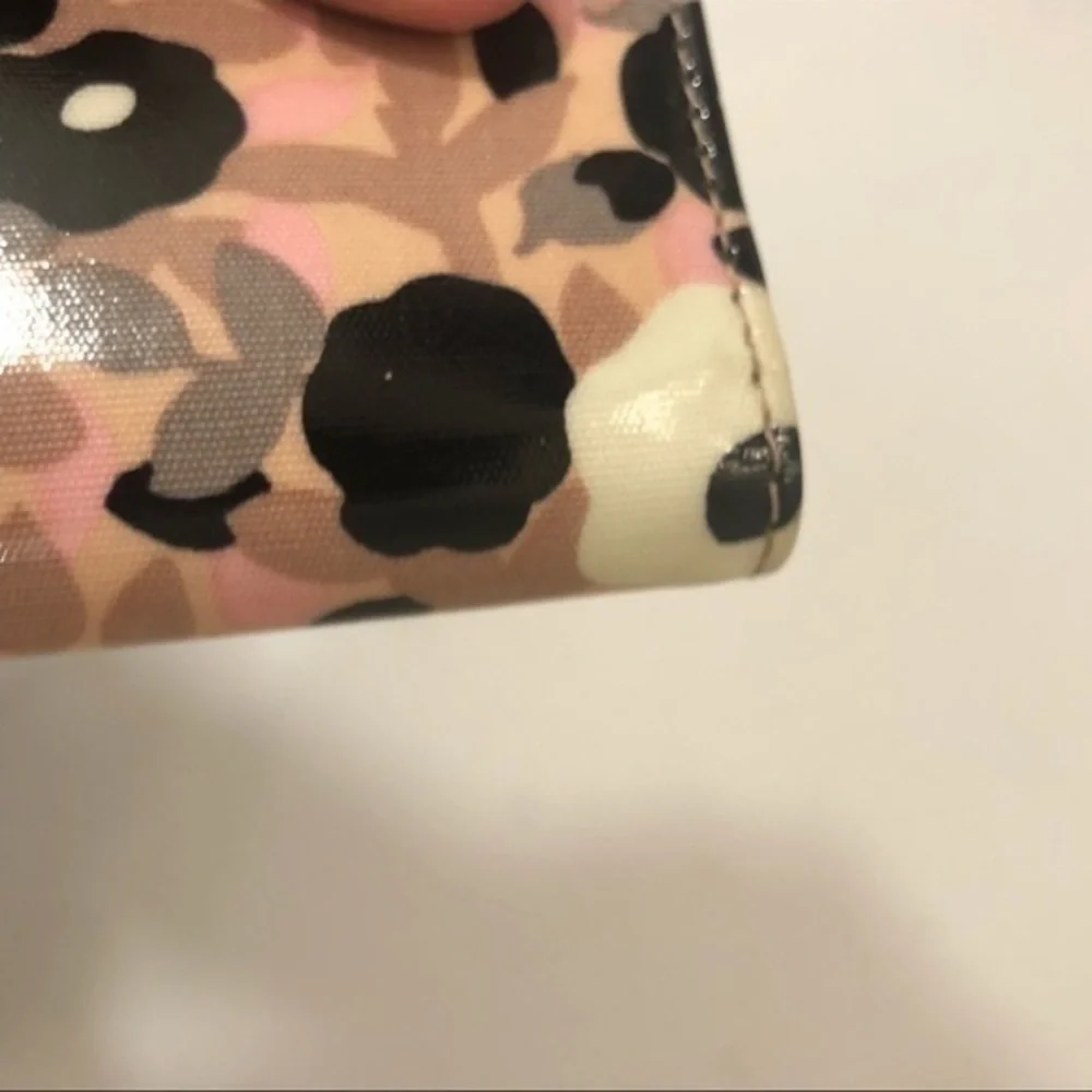 Kate spade pink black floral flower wallet