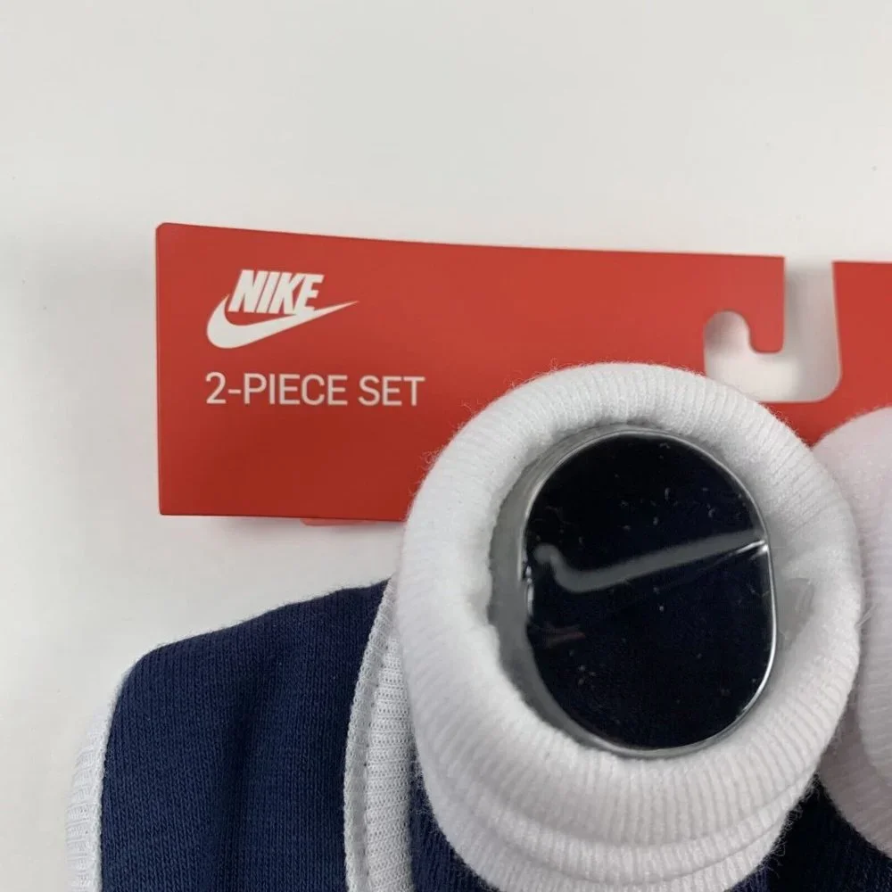Nike Logo Futura Bib Booties 2Pcs Set 0-6 Months New Born‎ Baby Blue Cotton 6242