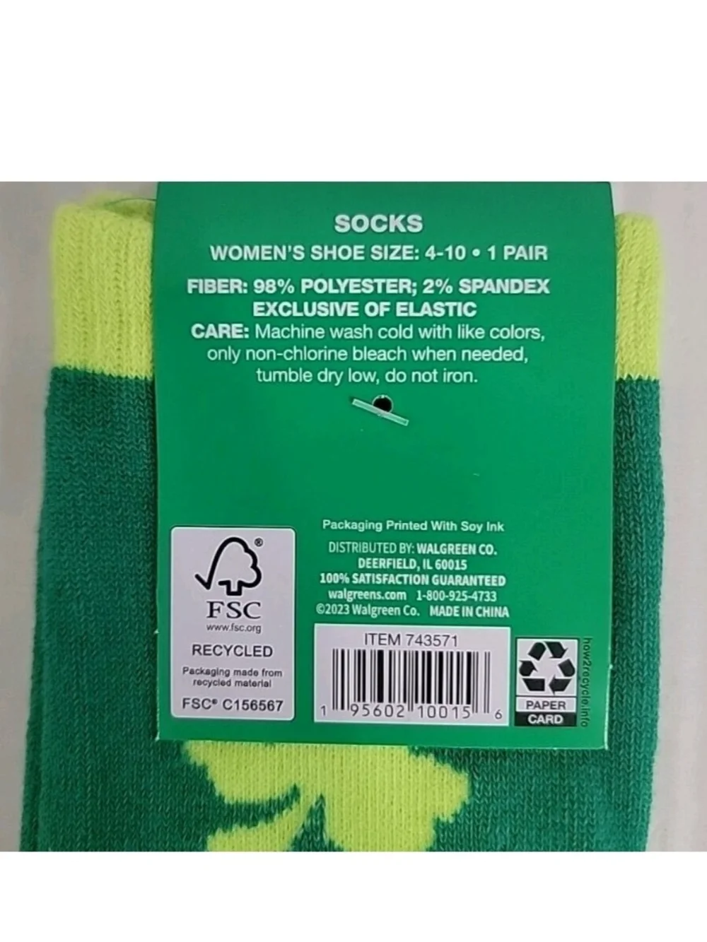 Green Shamrock Knee-High Socks Womens Green/Yellow New Tall Long