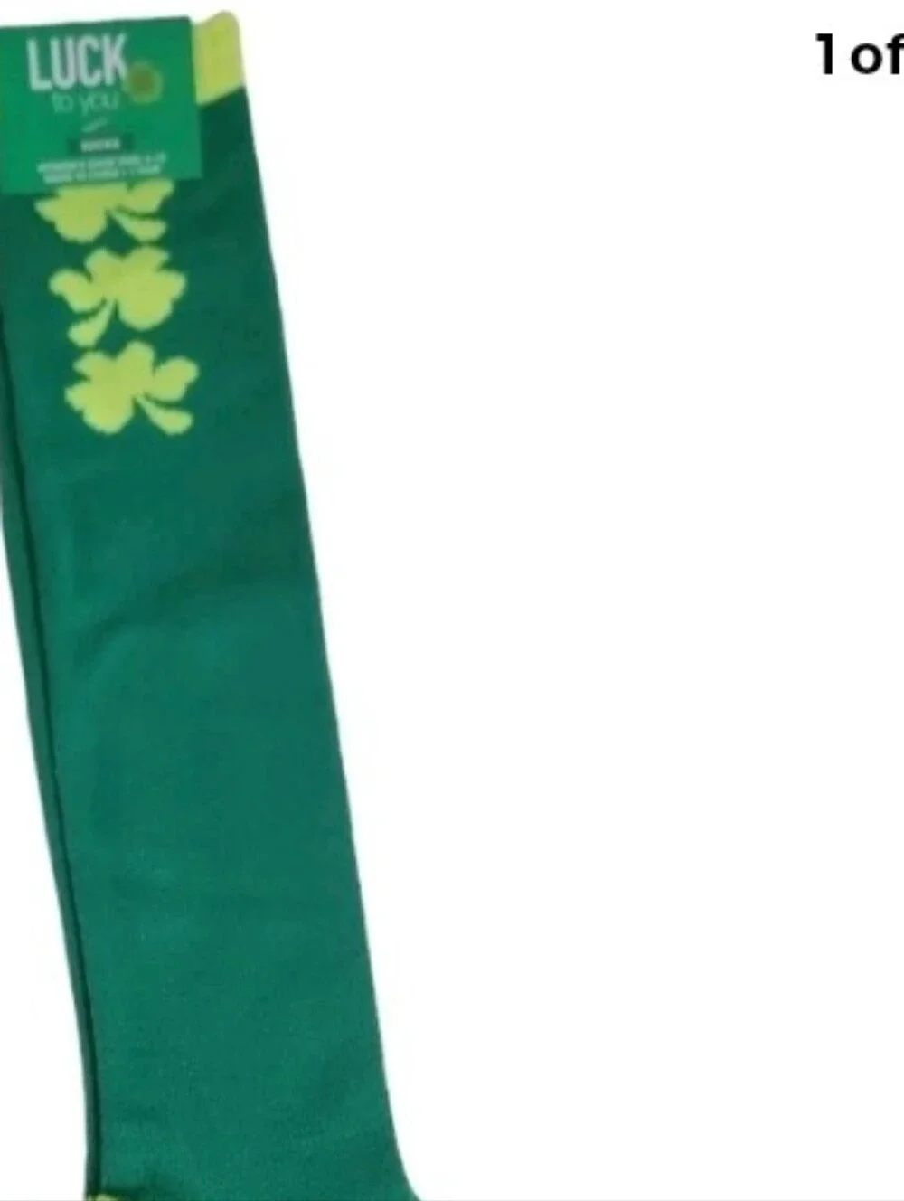 Green Shamrock Knee-High Socks Womens Green/Yellow New Tall Long