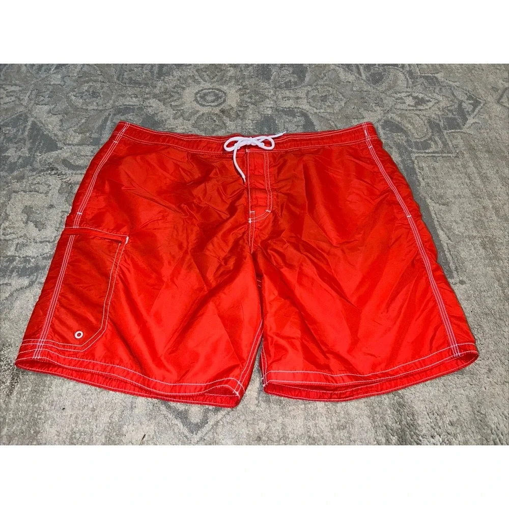 NWOT GAP‎ CLASSIC Tangerine Red Nylon Board Shorts Surf Swim Sz X-Large XL Mens
