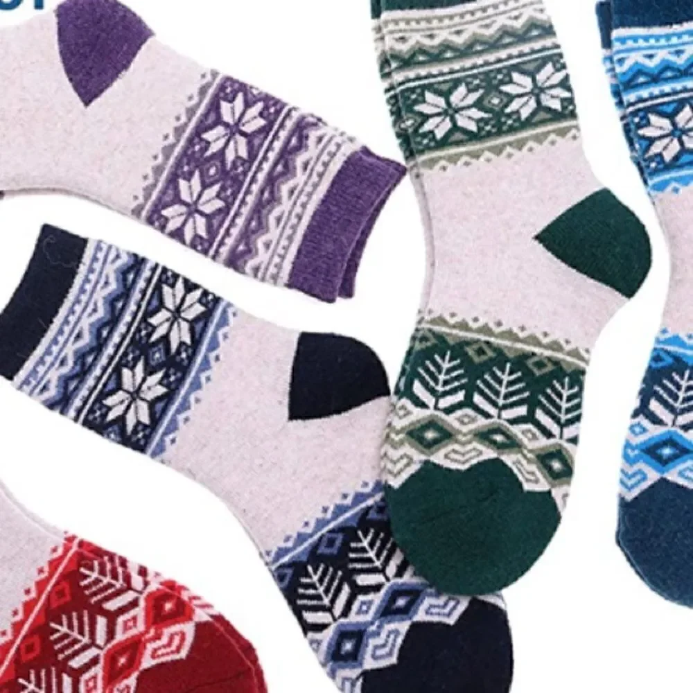 Winter Pattern Merino Wool Blend Socks