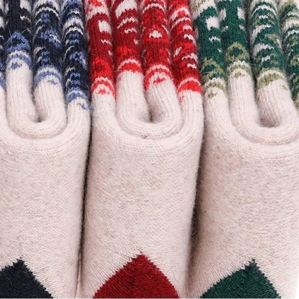 Winter Pattern Merino Wool Blend Socks