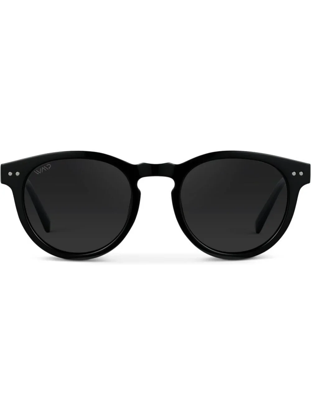 Women's Black Frame Smoke Lens Glasses Round Polarized Retro Wear Protection