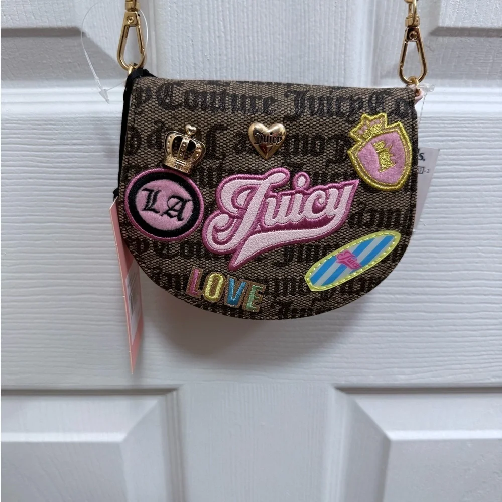 NWT Juicy Couture Juicy Run the World Mini Rounded Flap Bifold in Taupe/Brown