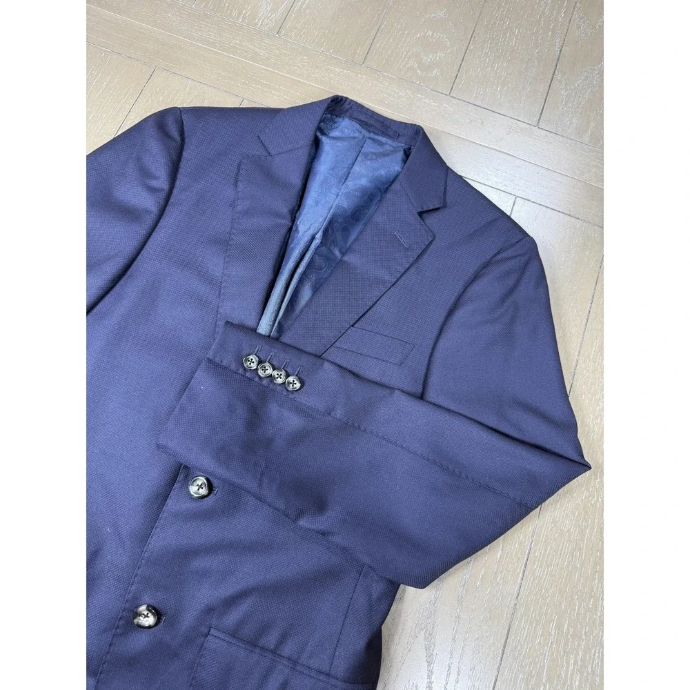 Dormeuil Wool Sport Coat Jacket Trunk Club Mens 38R Navy Blue Custom‎ Blazer