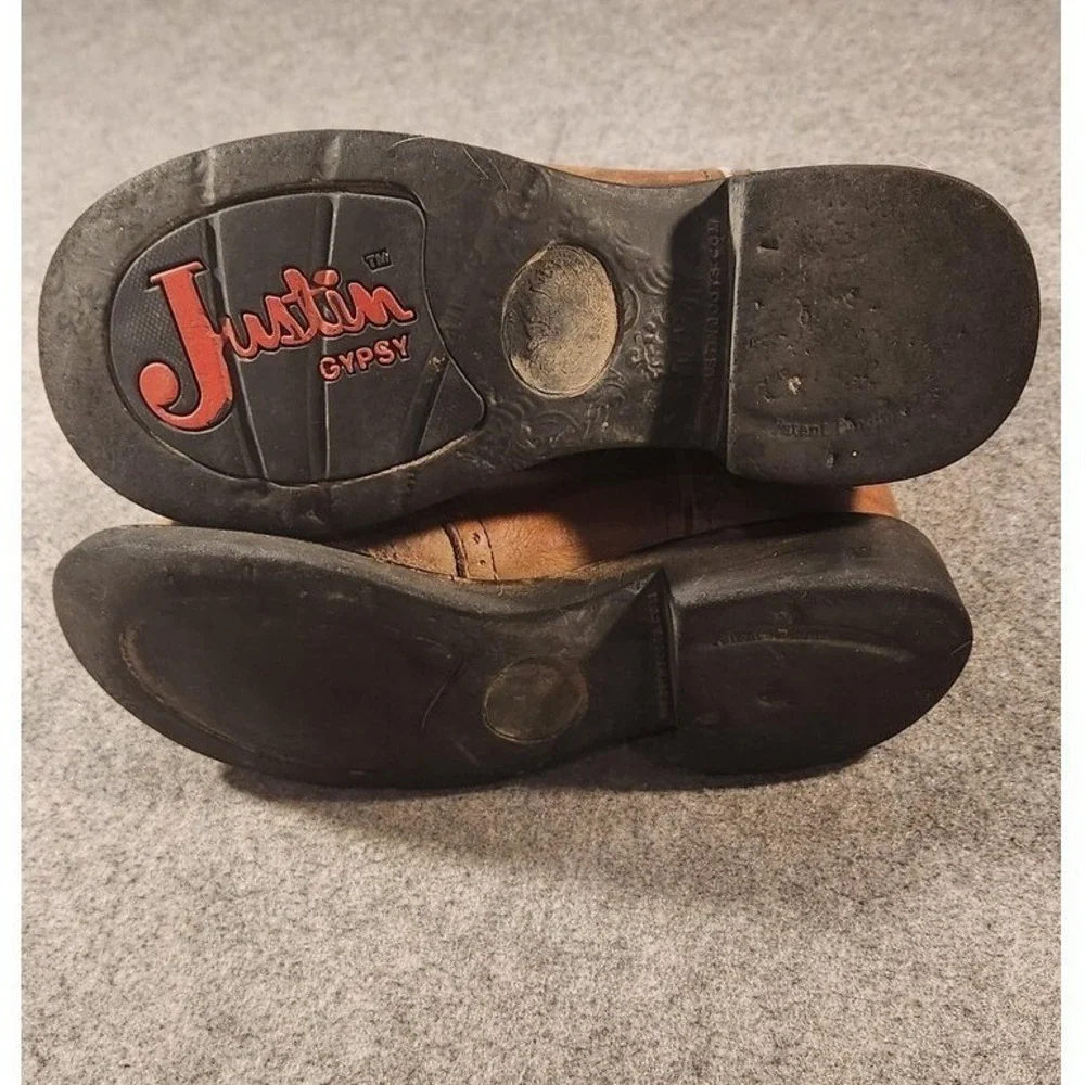 Justin Gypsy Boots Girls Size 9 Brown Pink‎ Leather Western Embroidered Cowgirl