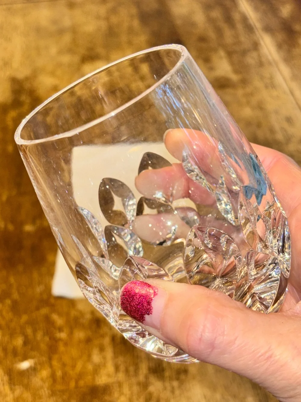 Nachtmann Diamant Crystal Old Fashioned Whiskey Tumbler Heavy Cut Glass