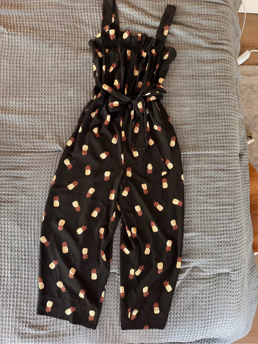 Kate Spade New York Black Pineapple Print Jumpsuit