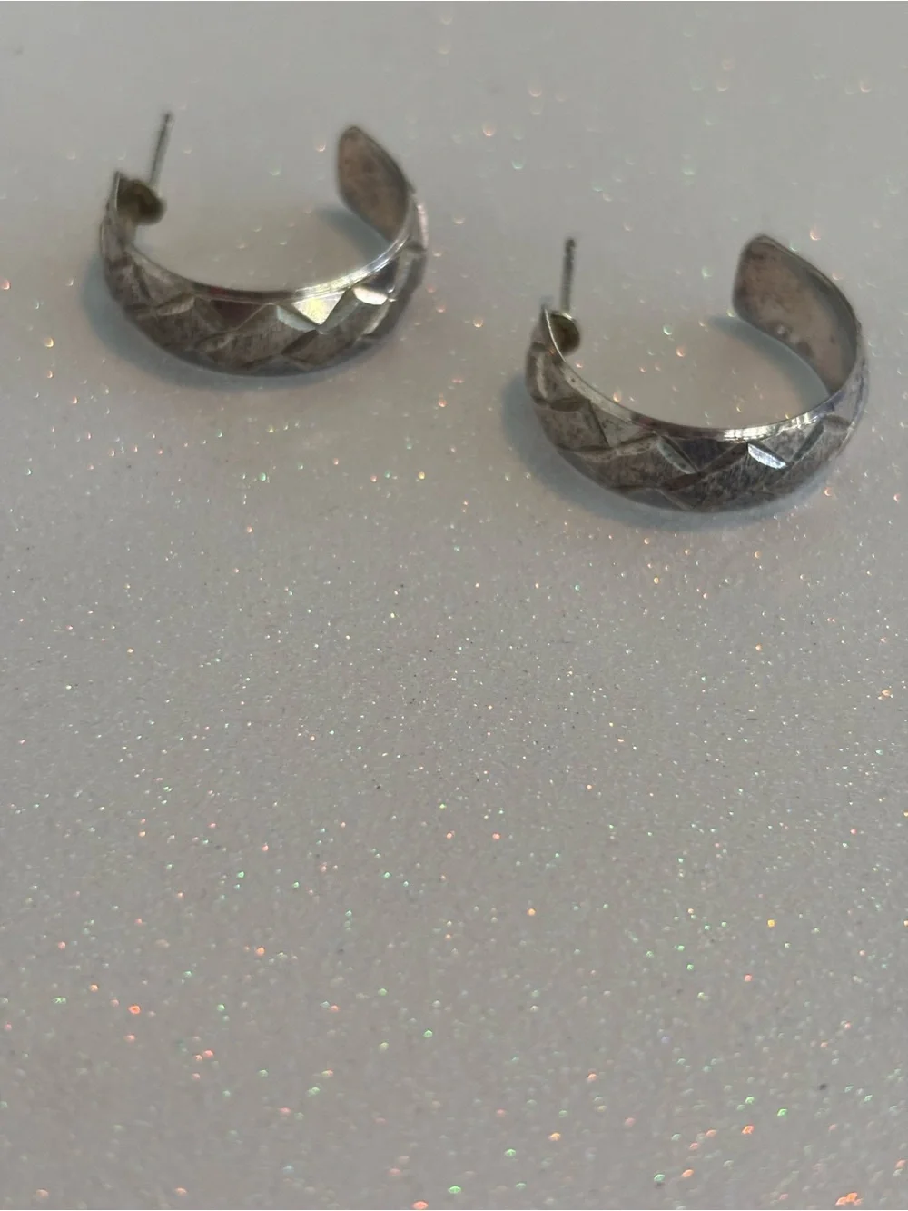 Vintage Y2K Sterling Cut Hoops
