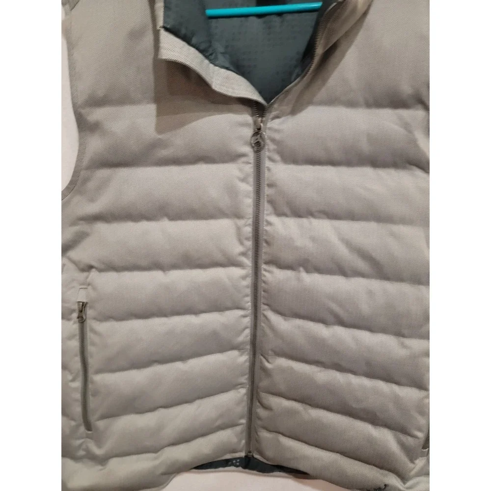 Jordan‎ Brand Nike Men's XL Grey Goose Down Puffer Vest Herringbone 424087-059